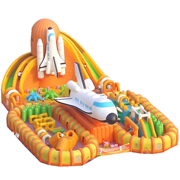 inflatable amusement park slide rocket plane space